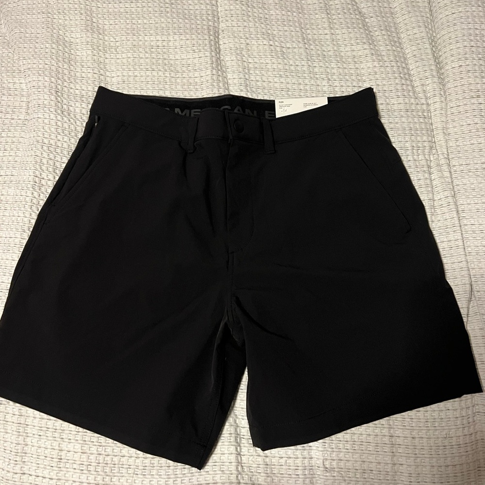 American Eagle Outfitters Men's Black Flat Front Shorts